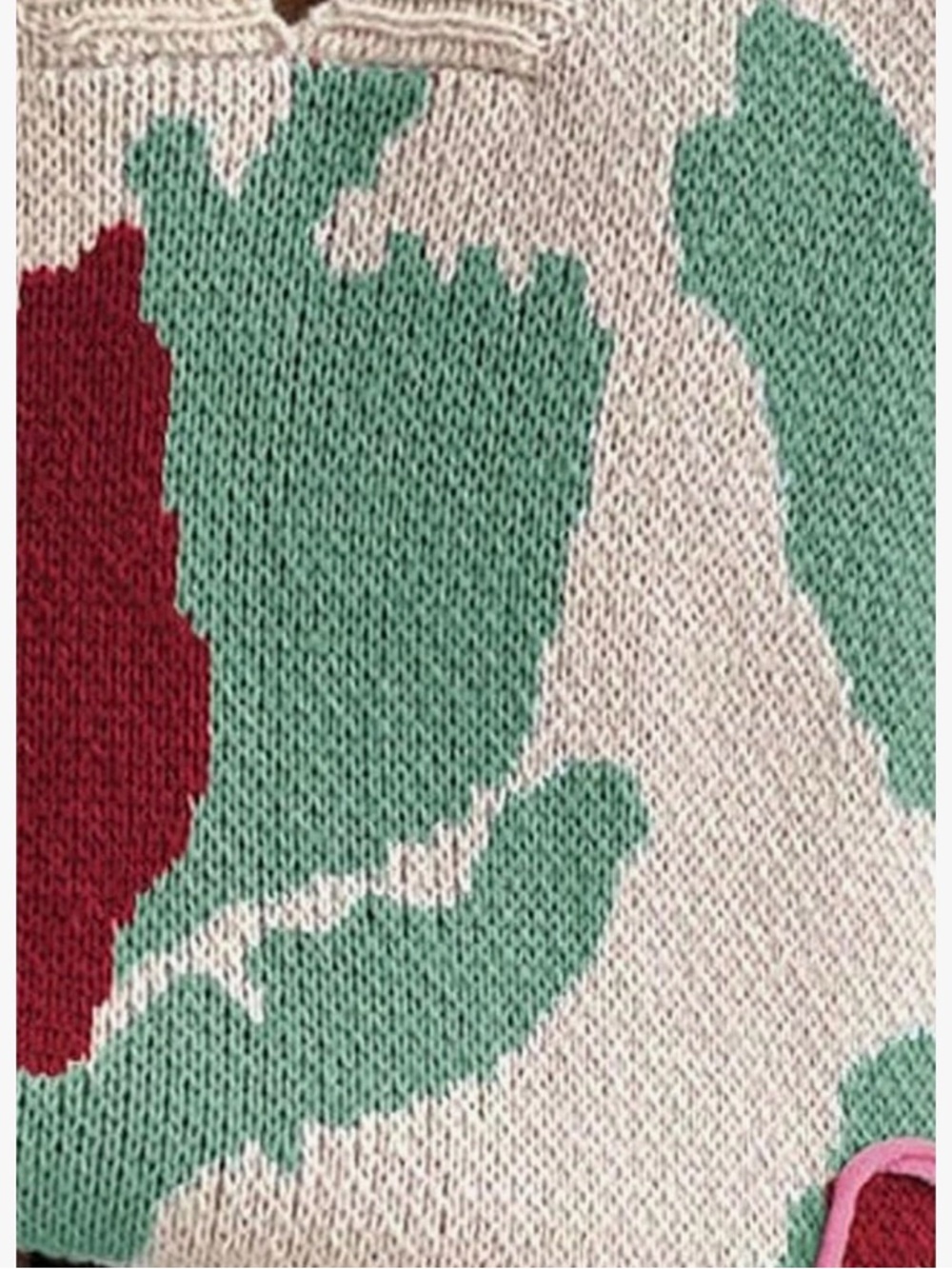 NWOT SweatyRocks V-Neck Abstract Print Knit Sweater Vest - Picture 3 of 10